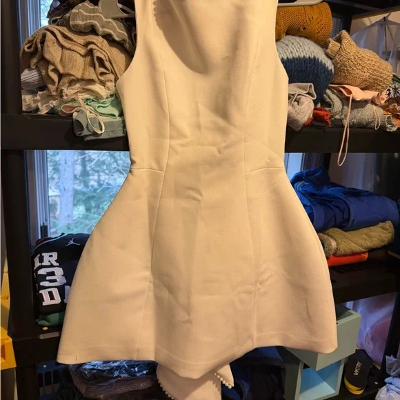 Cream Sleeveless Fit-and-Flare Mini Dress - Picture 1 of 3